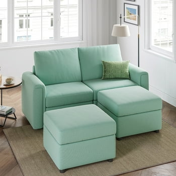 LINSY HOME Modular Couches and Sofas Sectional with Storage Sectional Sofa U Shaped Sectional Couch with Reversible Chaises, Teal