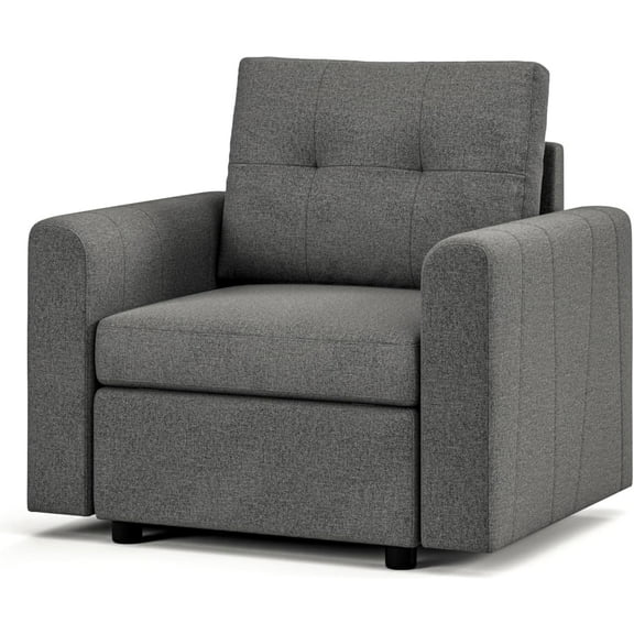 LINSY HOME Oversized Accent Chair with Storage for Living Room, RUBIK III Upholstered Armchair for Bedroom, Dark Gray