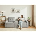 thumbnail image 1 of LINSY HOME Oversized Modular Cloud Loveseat, RUBIK III 2 Seat Storage Couches and Sofas with Versatile Consoles, Light Gray, 1 of 10