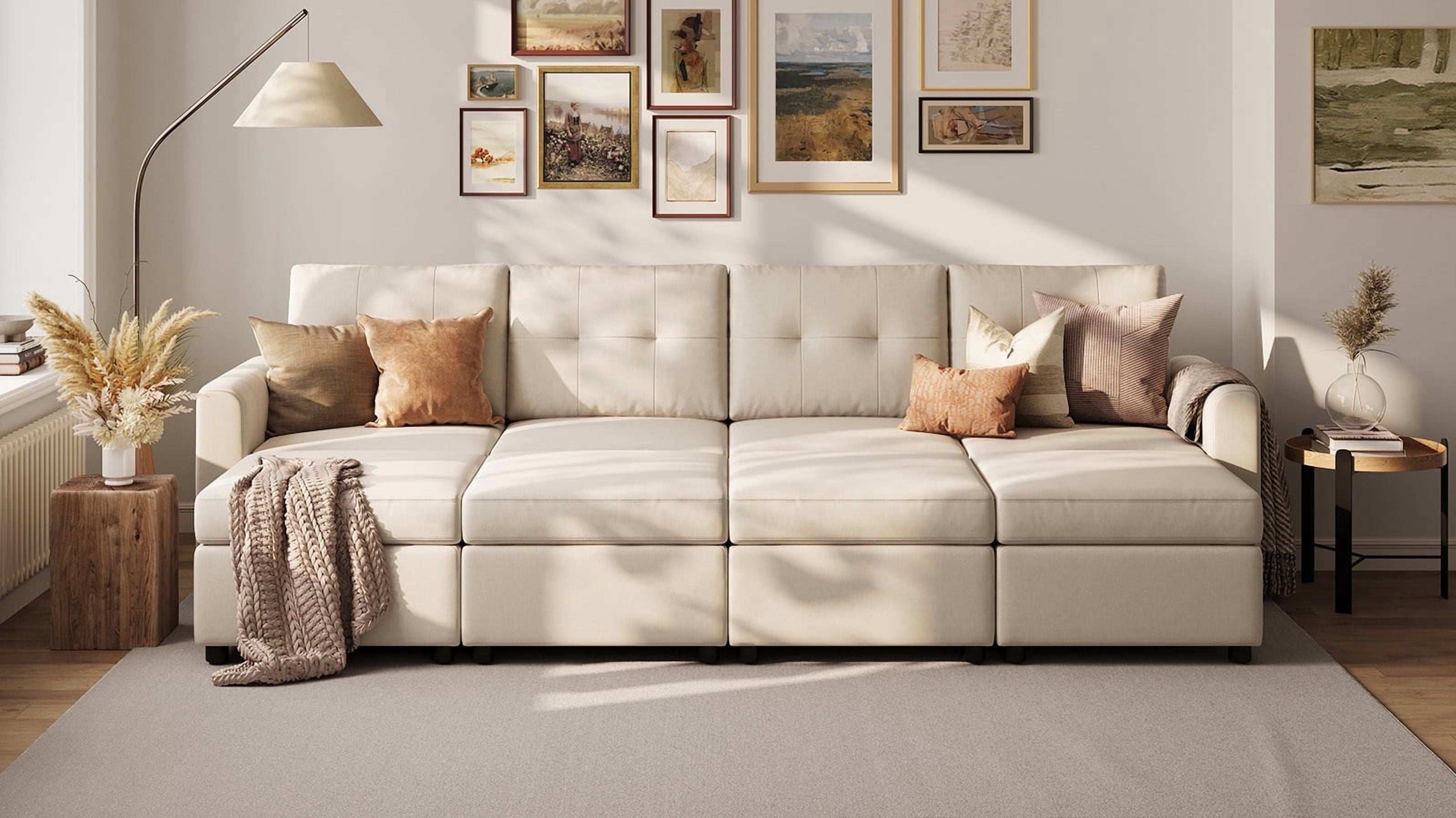 LINSY HOME Oversized Modular Cloud Sectional Sofa, RUBIK III 6 Seat