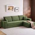 thumbnail image 1 of Linsy Home 110" 4-in-1 Convertible Sectional Cloud Couch for Living Room, Modular Sleeper Sofa Bed with 2 Pillows, No Assembly Required, Green, 1 of 10