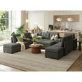 thumbnail image 1 of LINSY HOME Oversized Modular Sectional Sofa, RUBIK III 12 Seat Storage Couches and Sofas with 2 Versatile Consoles, Dark Gray, 1 of 11