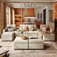 thumbnail image 1 of LINSY HOME Oversized Modular Sectional Sofa, RUBIK III 8 Seat Storage Couches and Sofas with 2 Versatile Consoles, Beige, 1 of 11