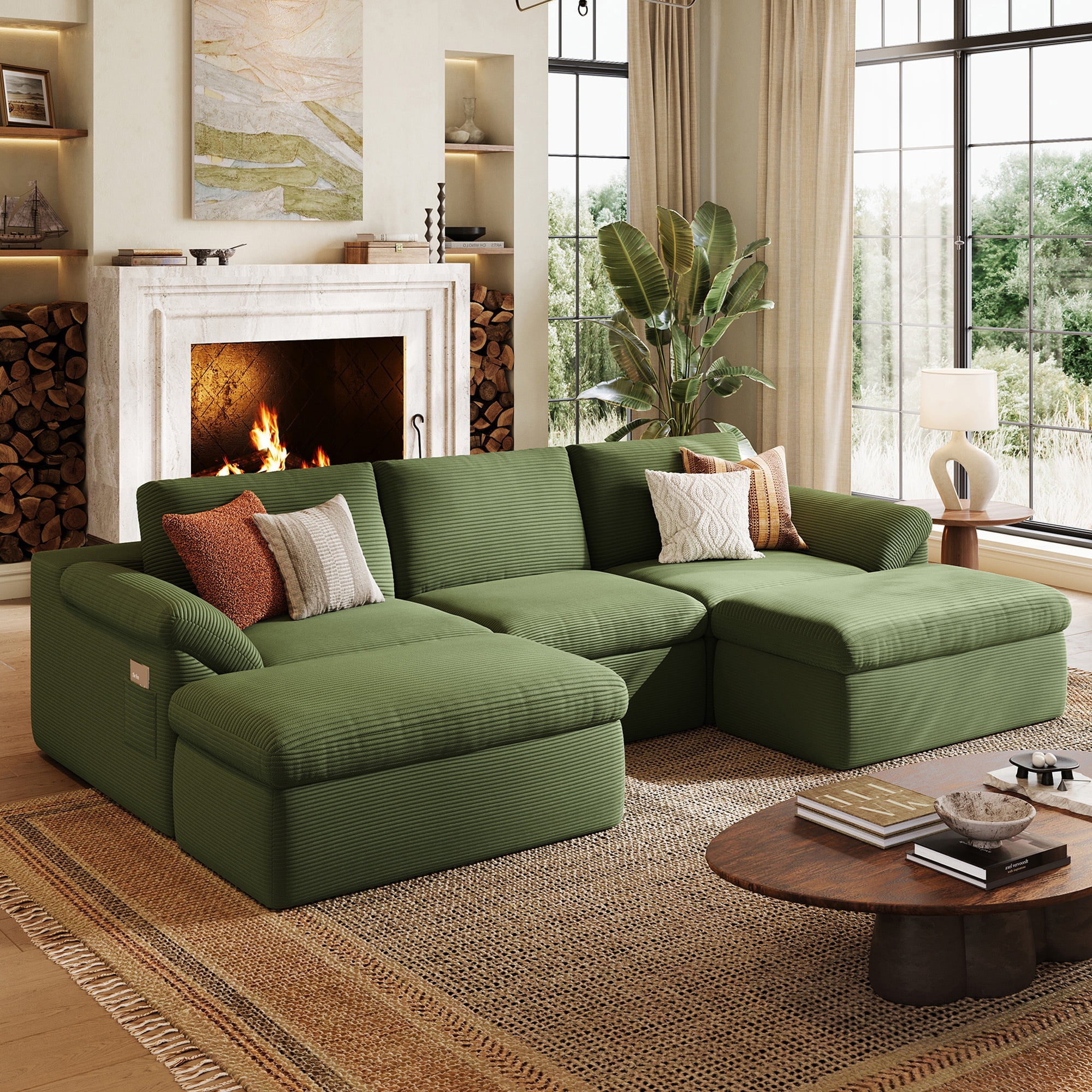 LINSY HOME Modular Sectional Velvet Sofas For Living Room With linsy-home-modular-sectional-velvet-sofas-for-living-room-with