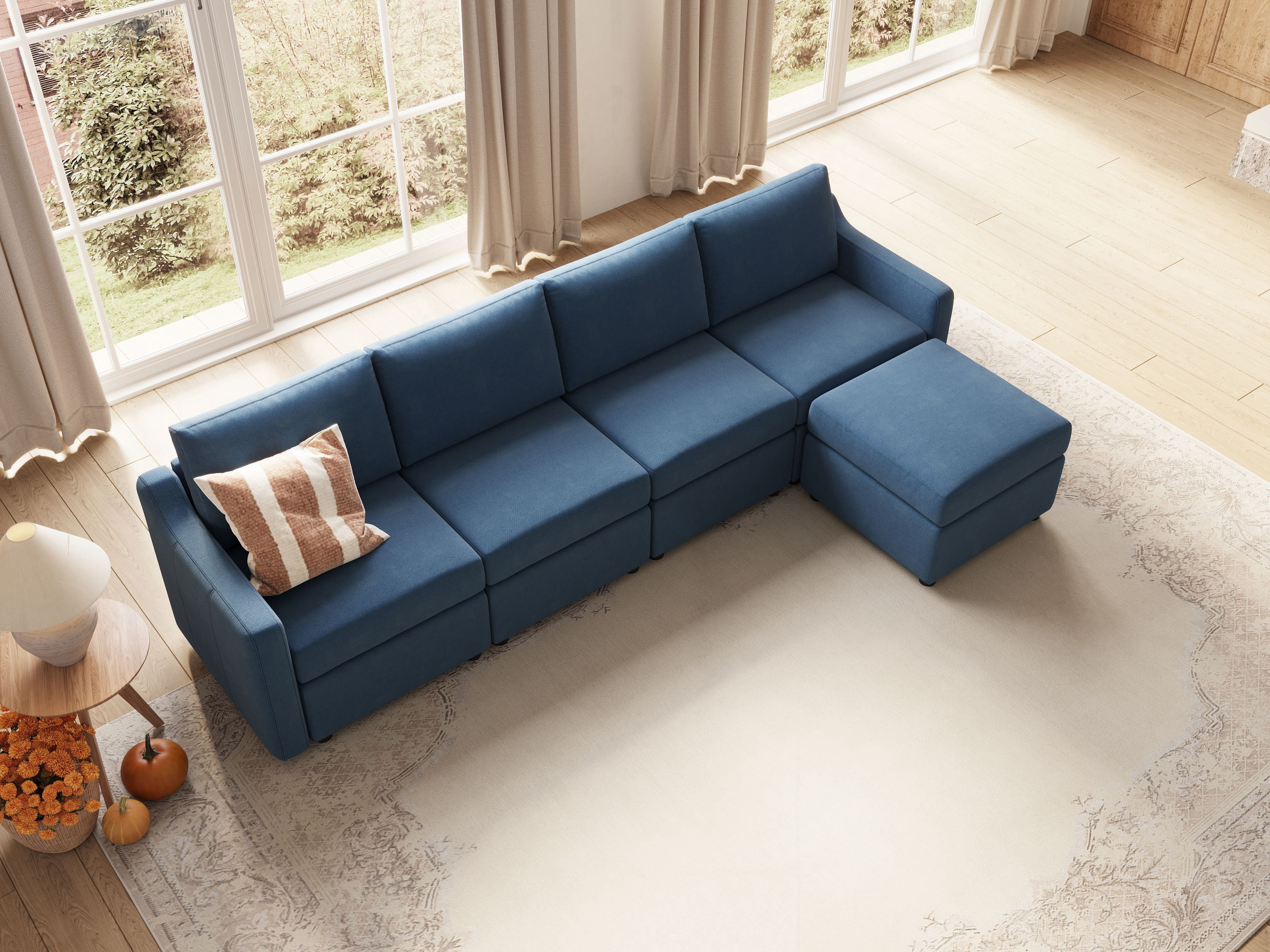 LINSY HOME RUBIK I Modular Sofa with Storage, 5 Seat Sectional Sofa for