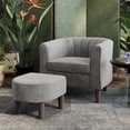 thumbnail image 1 of LINSY HOME Velvet Accent Chair with Ottoman,  Modern Accent Chairs for Living Room, Light Grey, 1 of 9