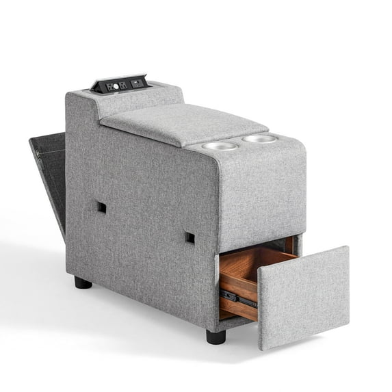 LINSY HOME Versatile Console for RUBIK III Modular Sectional Sofa, Light Gray