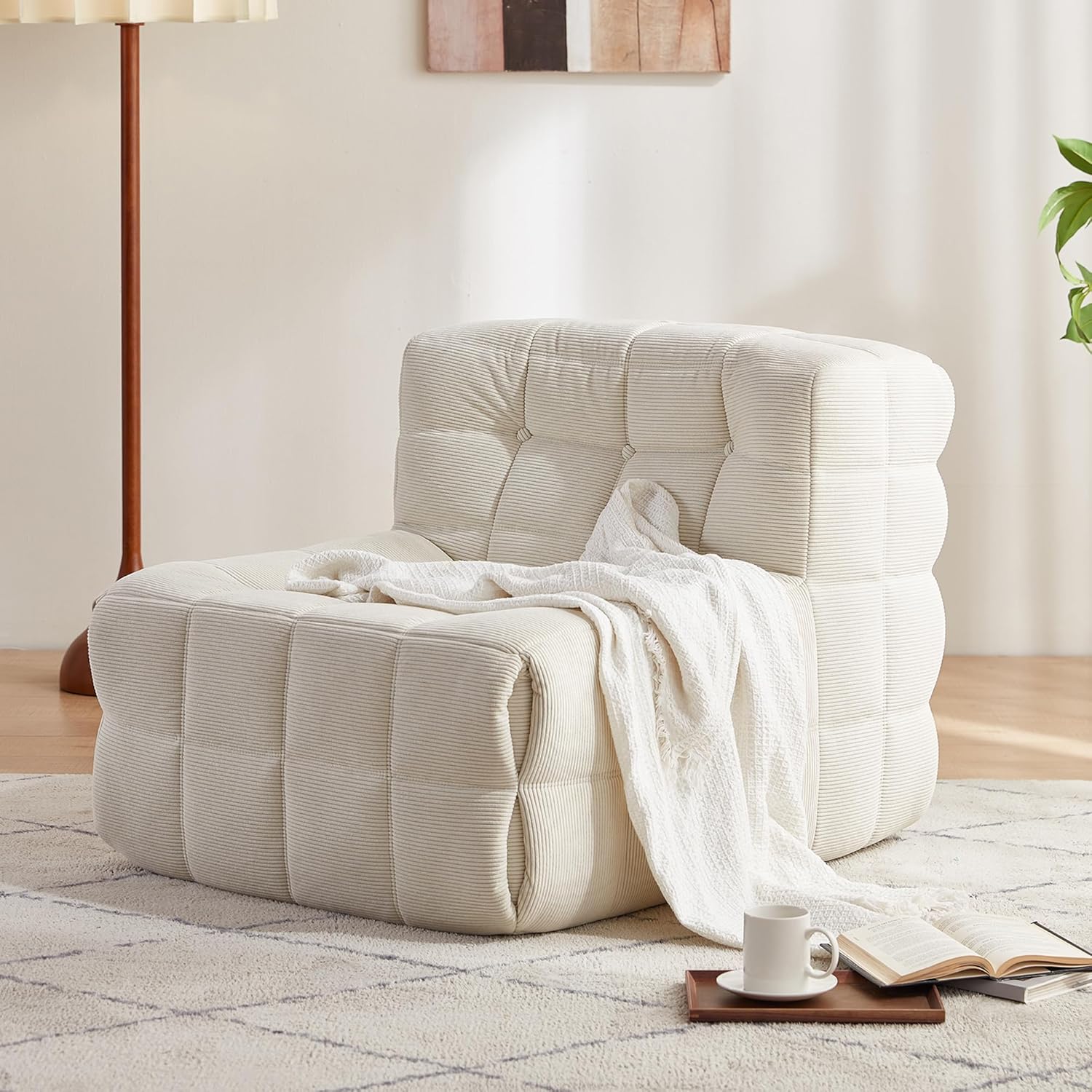 LINSY Oversized Bean Bag Chair, Large Bean Bag Couch for Adults and ...