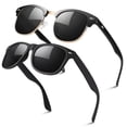 thumbnail image 1 of LINVO Classic Retro Polarized Sunglasses for Men Women Fishing Driving Hiking-2 Pairs, 1 of 10