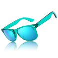 thumbnail image 1 of LINVO Classic Retro Transparent Green Frame Polarized Blue Sunglasses for Men Women Fishing Driving Hiking, 1 of 7