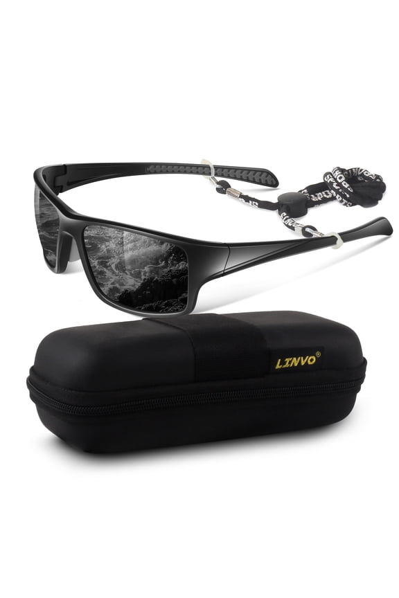 Men’s Sports Polarized Sunglasses, Wrap-Around Sun Glasses for Cycling, Fishing, Hiking & Driving, UV400 Protection