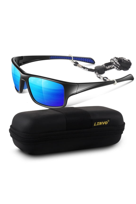 Men’s Sports Polarized Sunglasses, Wrap-Around Sun Glasses for Cycling, Fishing, Hiking & Driving, UV400 Protection