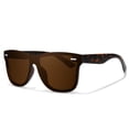 thumbnail image 1 of LINVO Oversized Trendy One-Piece Mirrored Lens Polarized Shades Fashion Brown Sunglasses for Men, 1 of 8