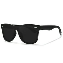 LINVO Oversized Trendy One-Piece Mirrored Lens Polarized Shades for Men