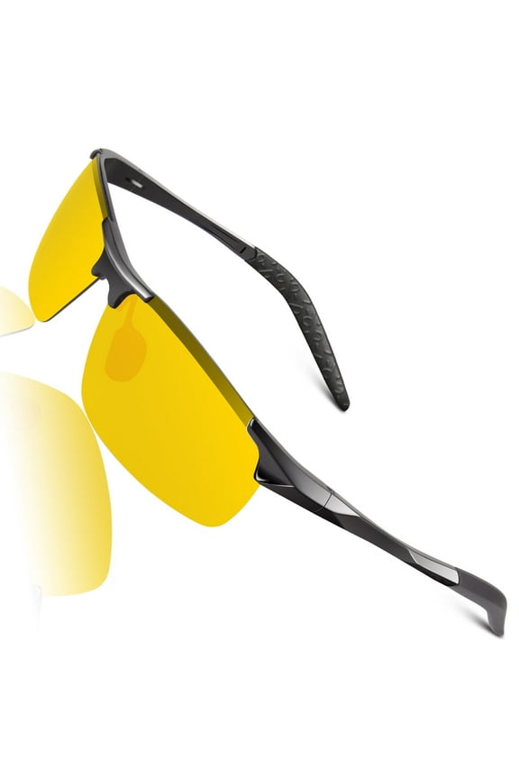 Night Driving Glasses for Men Women Anti Glare Night Vision Polarized Al-Mg Metal Frame UV Protection
