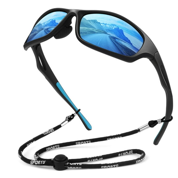 LINVO Polarized Sports Sunglasses for Men UV400 Protection Wraparound Goggles for Fishing Cycling Running