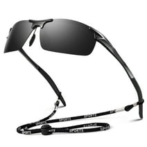 LINVO Polarized Sports Sunglasses for Men Ultralight Al-Mg Frame for Driving Cycling Fishing UV Protection