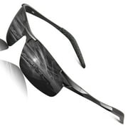 LINVO Polarized Sports Sunglasses for Men Ultralight Al-Mg Metal Frame for Driving Golfing Fishing Cycling UV Protection