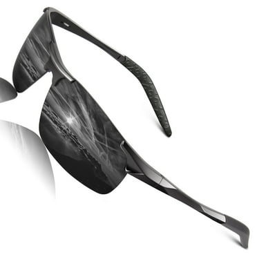 LINVO Polarized Sports Sunglasses for Men Ultralight Al-Mg Frame for Driving Cycling Fishing UV Protection