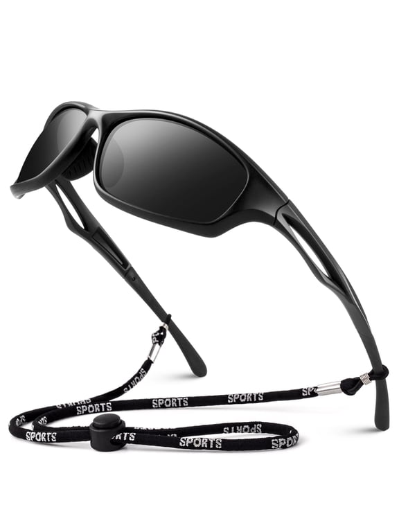 Polarized Sports Sunglasses for Men Wrap Around Sun Glasses for Fishing Cycling Driving 100% UV Protection