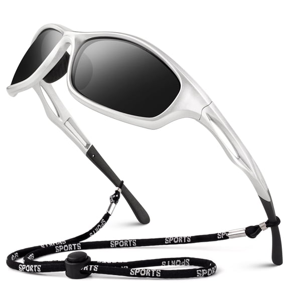 LINVO  Polarized Sports Sunglasses for Men Wrap Around Sun Glasses for Fishing Cycling Driving 100% UV Protection