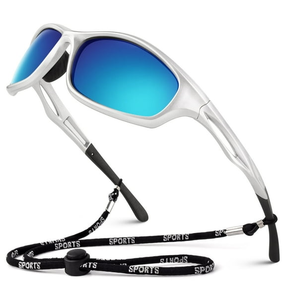 LINVO Polarized Sports Sunglasses for Men Wrap Around Sun Glasses for Fishing Cycling Driving 100% UV Protection