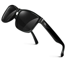 LINVO Polarized Sunglasses for Men Women Square Shades Black Fashion Sunglasses for Beach Driving UV400 Protection