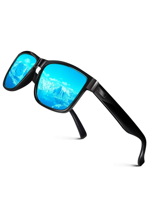 Polarized Sunglasses for Men Women Square Mirrored Trendy Shades for Fishing Beach Driving UV400 Protection