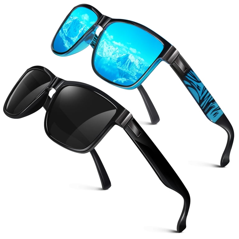LINVO Polarized Sunglasses, Square Mirrored UV400 Shades  display picture 1