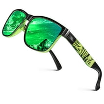 LINVO Polarized Sunglasses for Men Women Square Shades Green Fashion Sunglasses for Beach Driving UV400 Protection