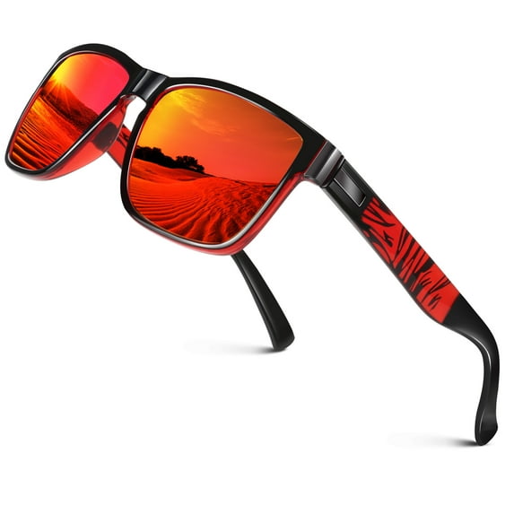 LINVO Polarized Sunglasses for Men Women Square Mirrored Trendy Shades for Fishing Beach Driving UV400 Protection