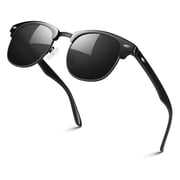 LINVO Polarized Sunglasses for Men and Women Club Semi-rimless Retro Shades for Driving UV 400 Protection