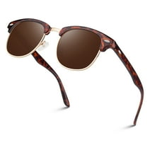 LINVO Semi-Rimless Classic Polarized UV400 Sunglasses for Men Women Casual Driving