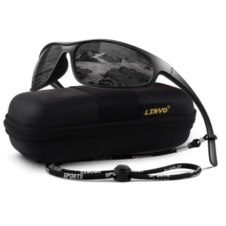 LINVO Sports Polarized Sunglasses for Men Women, Wrap-Around for Fishing, Cycling & Running, UV400 Protection