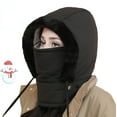 thumbnail image 1 of LINXI Plush-Lined Thickened Thermal Hat with Face Mask for Men and Women, 3 in 1 Winter Balaclavas Scarf Hats, 1 of 8