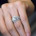 thumbnail image 1 of LINXIQIN 2pcs His and Hers Wedding Ring Sets Couples Engagement Rings Women and Men 925 Sterling Silver AAA Cubic Zirconia Geometric Cross, 1 of 7
