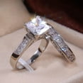 thumbnail image 1 of LINXIQIN 2pcs His and Hers Wedding Ring Sets Couples Engagement Rings Women and Men 925 Sterling Silver AAA Cubic Zirconia Fashionable Elegant Jewelry, 1 of 9