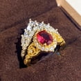thumbnail image 1 of LINXIQIN 2pcs His and Hers Wedding Ring Sets Couples Engagement Rings Women and Men 925 Sterling Silver AAA Cubic Zirconia Palace Couple Rings Princess Crown Exquisite Rings, 1 of 8