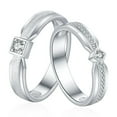thumbnail image 1 of LINXIQIN 2pcs His and Hers Wedding Ring Sets Couples Engagement Rings Women and Men 925 Sterling Silver AAA Cubic Zirconia Proposal Rings for Men and Women, Engravable, 1 of 8