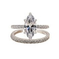 thumbnail image 1 of LINXIQIN 2pcs His and Hers Wedding Ring Sets Couples Engagement Rings Women and Men 925 Sterling Silver AAA Cubic Zirconia Shiny Pair Gift Banquet Marquise Ring, 1 of 7