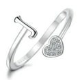 thumbnail image 1 of LINXIQIN 925 Sterling Silver Heart Initial Rings For Women S Stackable Ring Adjustable Initial Rings For Teen S Cute Heart Alphabet Letter Rings, Letter A-Z Ring, 1 of 9