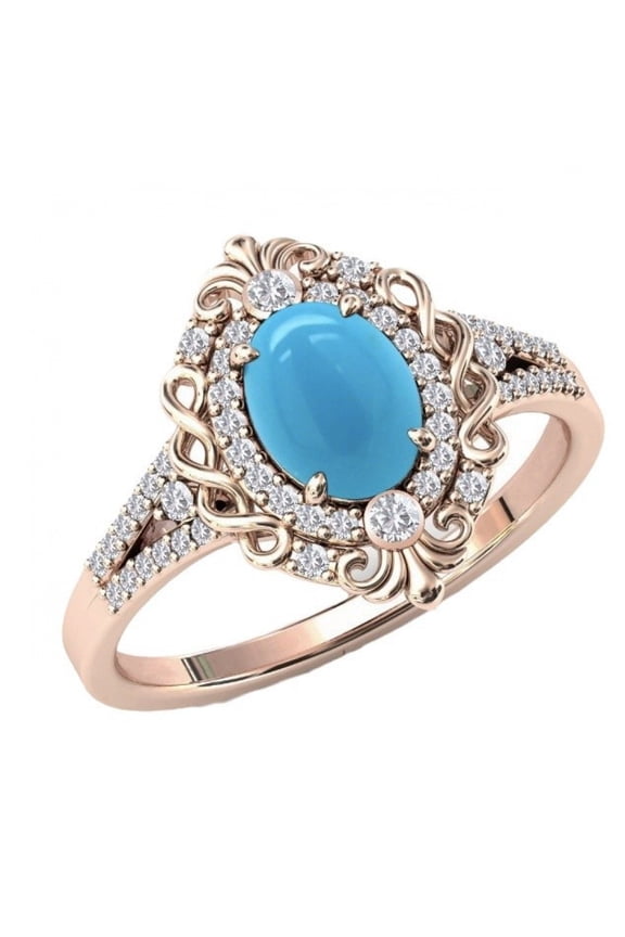 925 Sterling Silver Natural Turquoise Moonstone Rings for Women Carved Palace Ring Vintage Elegant Jewelry With White Gift Box