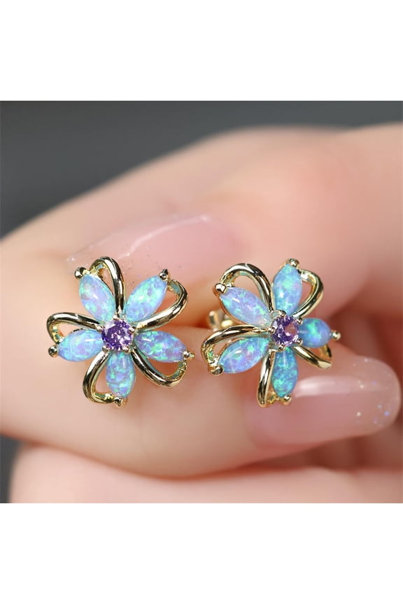 925 Sterling Silver Stud Earrings Birth Cubic Zircon Fashion Jewelry For Women