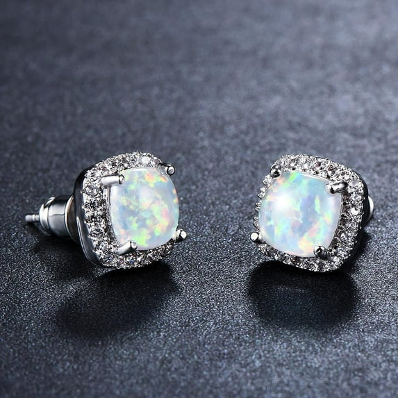 LINXIQIN 925 Sterling Silver Stud Earrings Birth Cubic Zircon Fashion Jewelry For Women