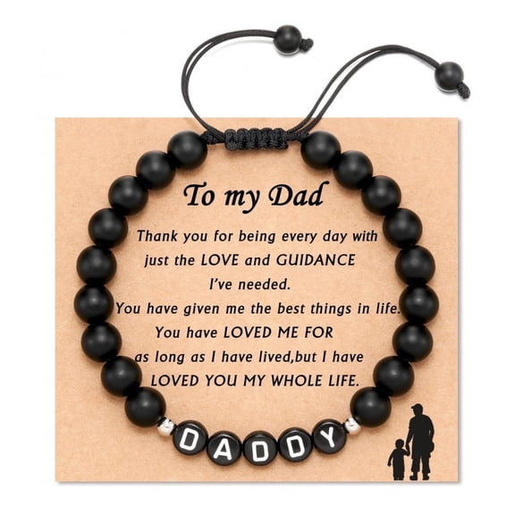 LINXIQIN Agate Mama Handmade Beaded Bracelet Day Father's Day Gift Bracelet With Greeting Cards