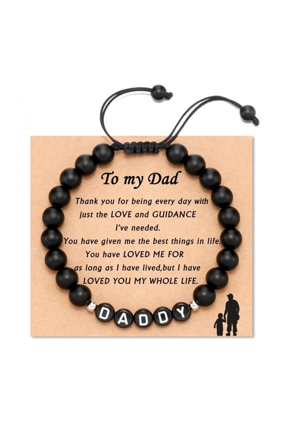 Agate Mama Handmade Beaded Bracelet Day Father's Day Gift Bracelet With Greeting Cards