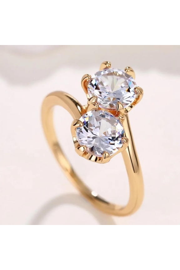 Classic Cocktail Wedding For Women Gift for Wife Sparkling Lightweight Cubic Zirconia AAA Zircon Ring Perfect Present With Gift Packaging