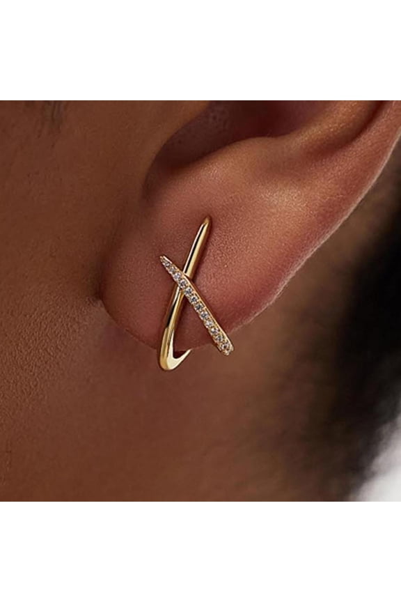 Earrings For Women Trendy,14K Gold Plated Stud Earrings Dainty Earrings Simple Minimalist Cubic Zirconia Earrings Hypoallergenic Earring For Women Gifts