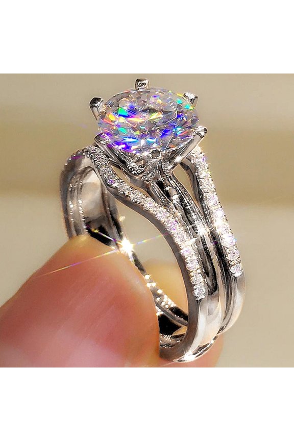 Elegant Wedding Proposal Ladies For Her Comfortable Fit Lightweight Cubic Zirconia AAA Zircon Ring Ideal Jewelry Gift Gift Box Included