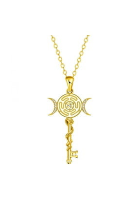 Goddess Necklace Collection 925 Sterling Silver Hecate's Key Goddess of Witchcraft Witches Jewelry for Woman Female